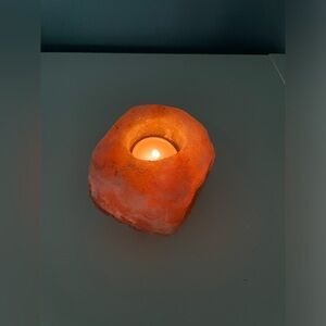Pink Himalayan Candle Holder